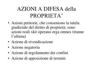 azioni a difesa della proprieta