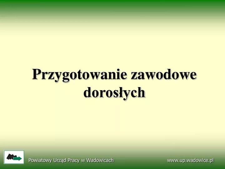 przygotowanie zawodowe doros ych