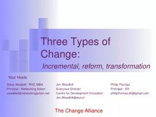 Three Types of Change: