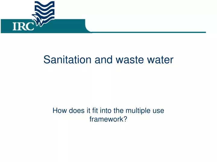 sanitation and waste water