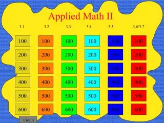 Applied Math II