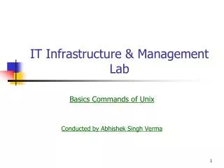 IT Infrastructure &amp; Management Lab