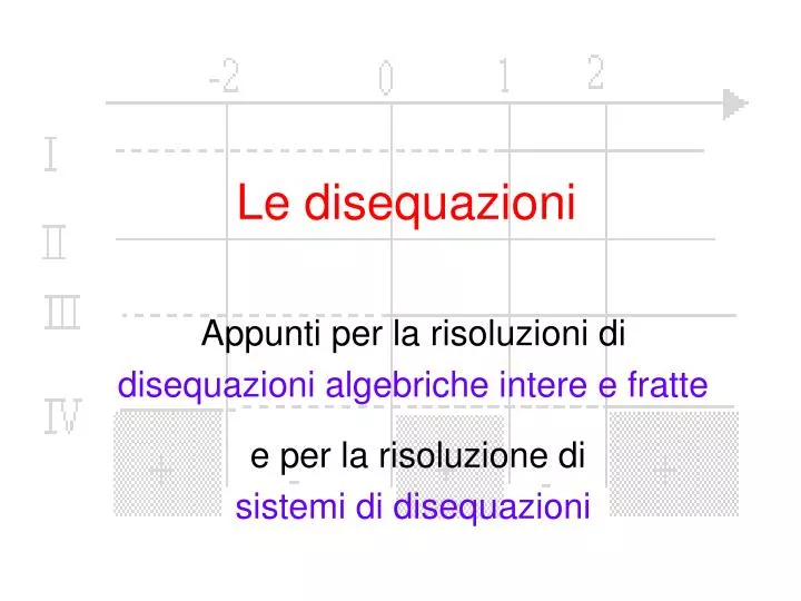 le disequazioni