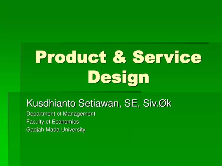 product service design