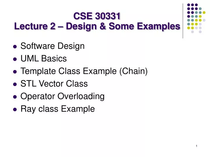 cse 30331 lecture 2 design some examples