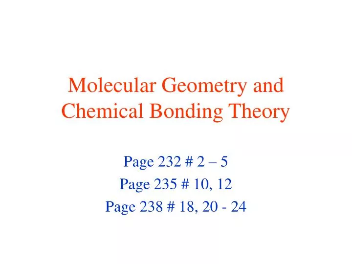 molecular geometry and chemical bonding theory
