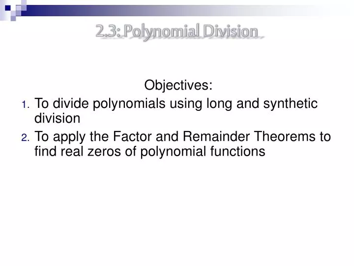 2 3 polynomial division