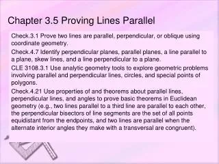 Chapter 3.5 Proving Lines Parallel