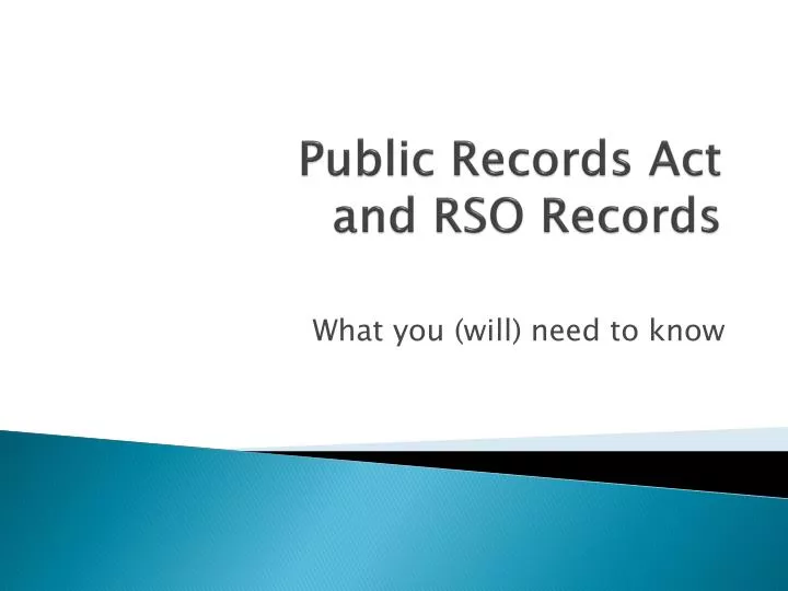 public records act and rso records