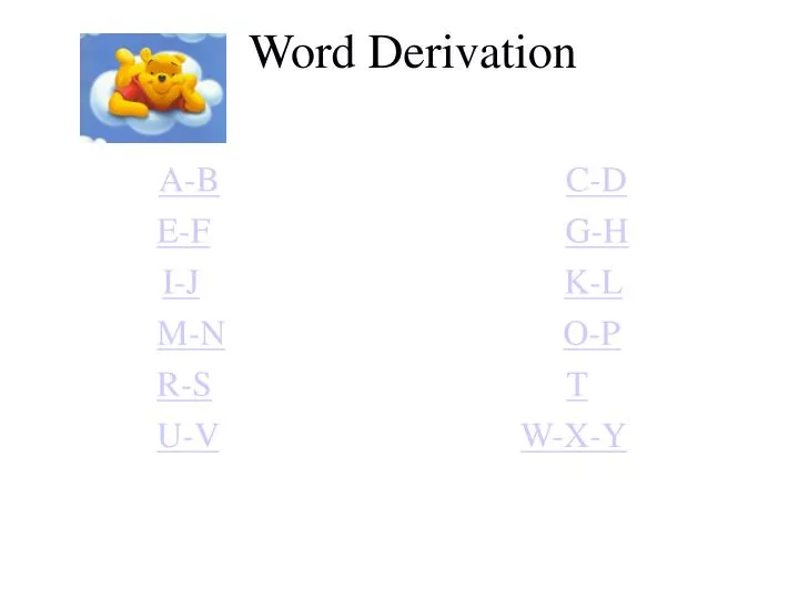word derivation