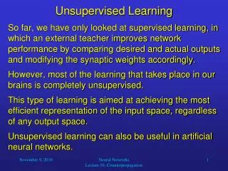 Unsupervised Learning