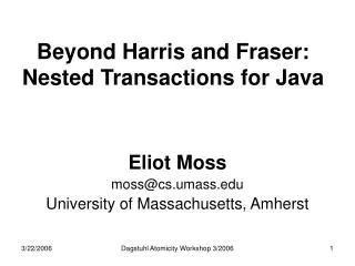 Beyond Harris and Fraser: Nested Transactions for Java