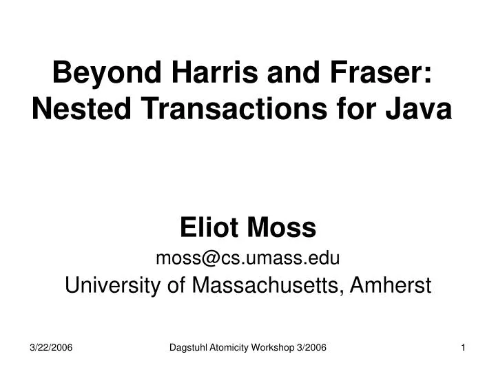 beyond harris and fraser nested transactions for java