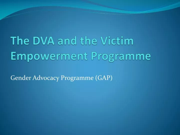 the dva and the victim empowerment programme