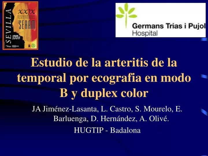 estudio de la arteritis de la temporal por ecografia en modo b y duplex color