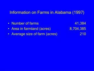 Information on Farms in Alabama (1997)