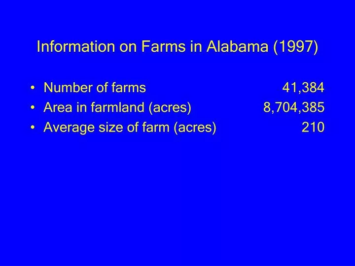 information on farms in alabama 1997
