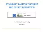 SECONDARY PARTICLE SHOWERS AND ENERGY DEPOSITION - slide 1