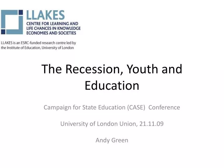 the recession youth and education