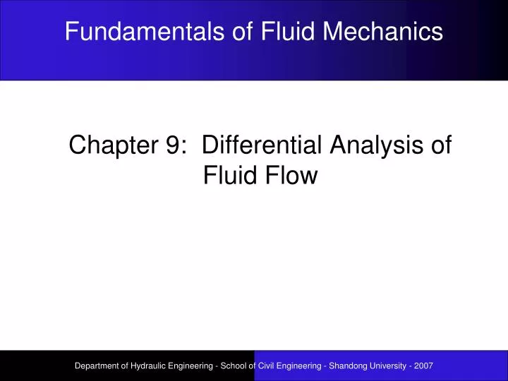 chapter 9 differential analysis of fluid flow