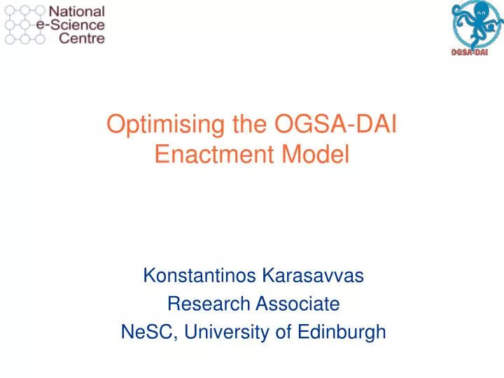 optimising the ogsa dai enactment model
