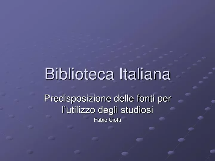 biblioteca italiana