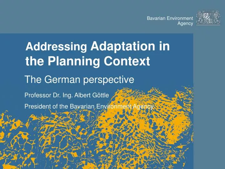 addressing adaptation in the planning context