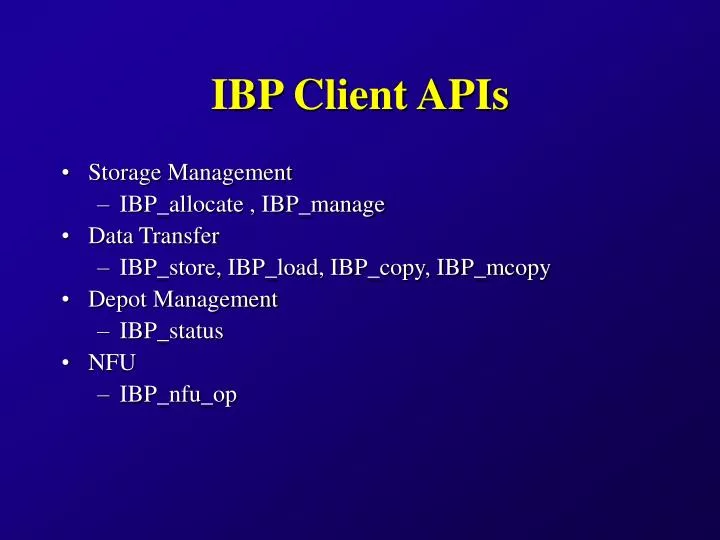 ibp client apis