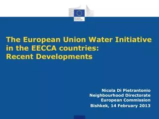 The European Union Water Initiative in the EECCA countries: Recent Developments