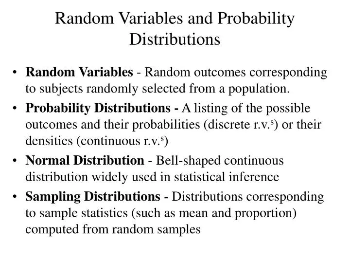 random variables and probability distributions