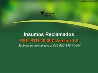 insumos reclamados