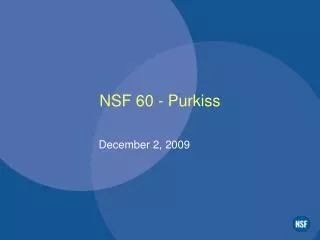 NSF 60 - Purkiss