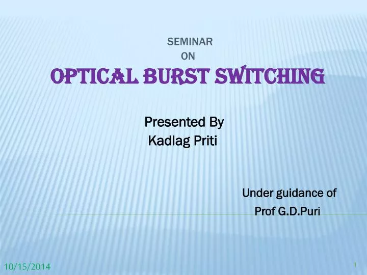 seminar on optical burst switching