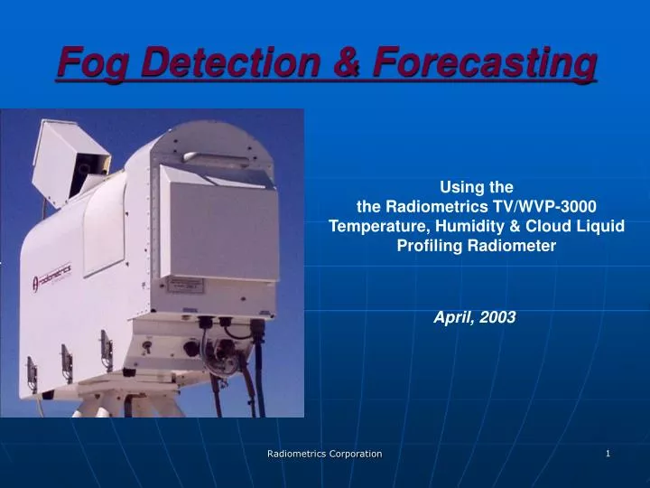 fog detection forecasting