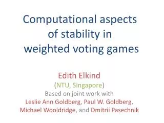 Computational aspects of stability in weighted voting games