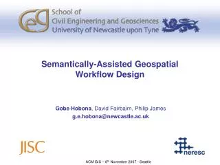 Semantically-Assisted Geospatial Workflow Design