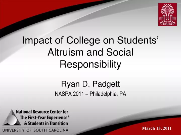 impact of college on students altruism and social responsibility