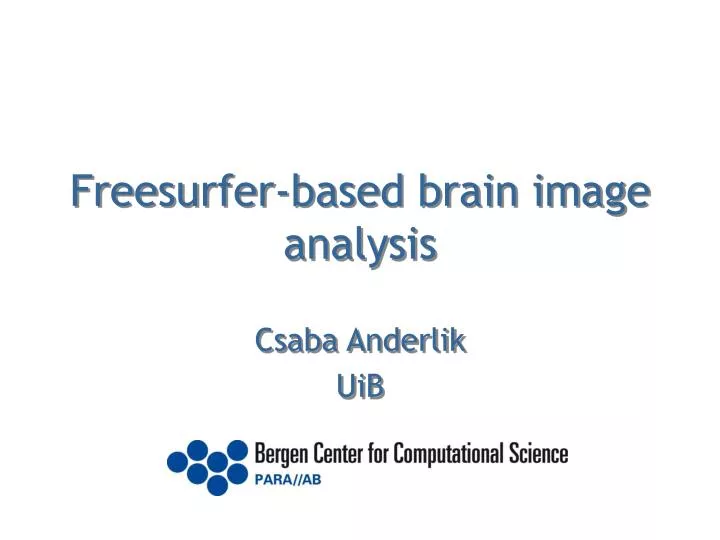 freesurfer based brain image analysis