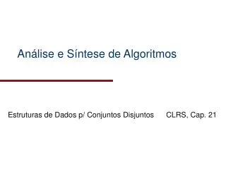 an lise e s ntese de algoritmos