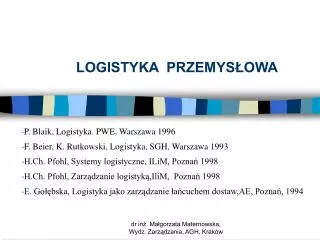 logistyka przemys owa