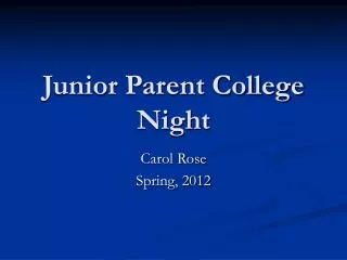 Junior Parent College Night