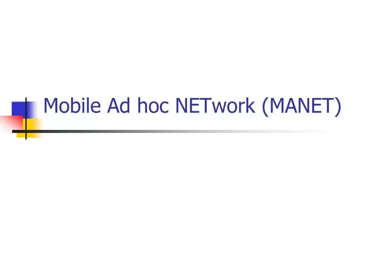 mobile ad hoc network manet
