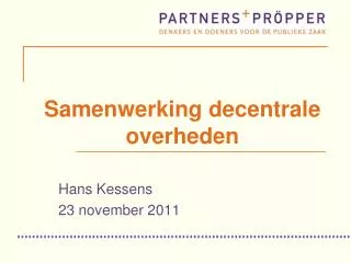 samenwerking decentrale overheden