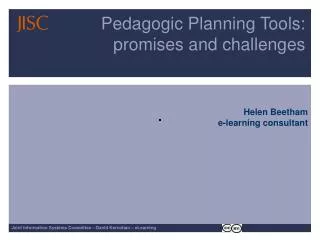 Pedagogic Planning Tools: promises and challenges