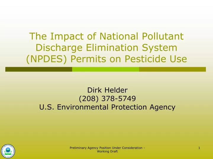the impact of national pollutant discharge elimination system npdes permits on pesticide use