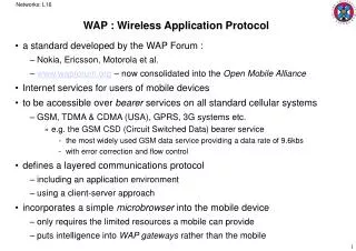 WAP : Wireless Application Protocol