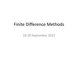finite difference methods