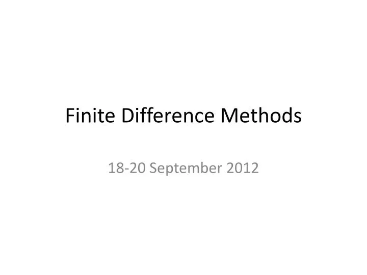 finite difference methods