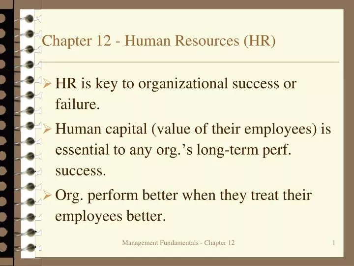 chapter 12 human resources hr