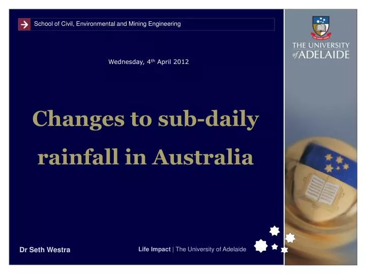 changes to sub daily rainfall in australia